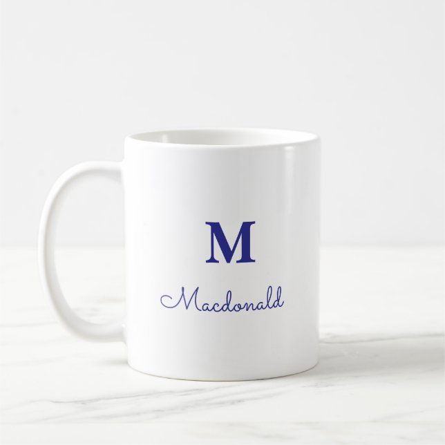 Elegant Simple Custom Monogram  Kaffeetasse (Links)