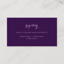 Elegant Simple Dark Lila Wedding Registry