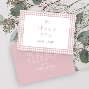 Elegant Simple Dusty Pink Girls Baby Shower Dankeskarte