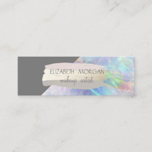 Elegant Simple Foil Brush Stroke Opal Mini Visitenkarte