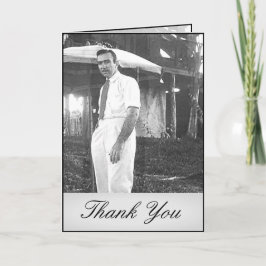Elegant Simple Funeral Schwarz-weiß Danke Karte