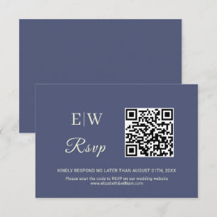 Elegant Simple Future Dusk mit Monogram Wedding RSVP Karte