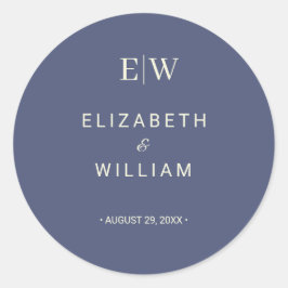 Elegant Simple Future Dusk mit Monogram Wedding Runder Aufkleber