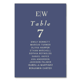 Elegant Simple Future Dusk mit Monogram Wedding Tischnummer
