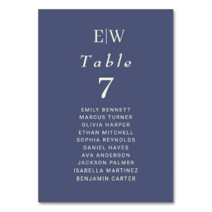 Elegant Simple Future Dusk mit Monogram Wedding Tischnummer