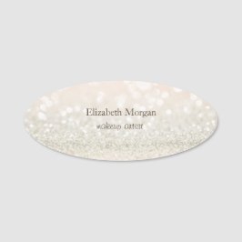 Elegant Simple Glitzer Bokeh Namensschild