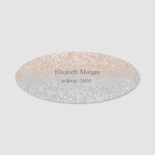 Elegant Simple Glitzer Bokeh Ombre Namensschild