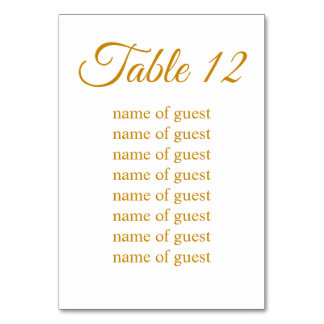 Elegant Simple Gold Custom Wedding Table Number Tischnummer