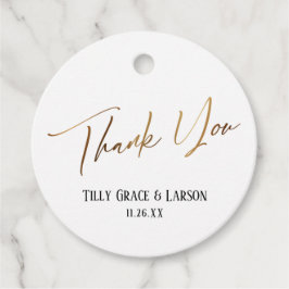 Elegant Simple Gold Typografy Vielen Dank Geschenkanhänger