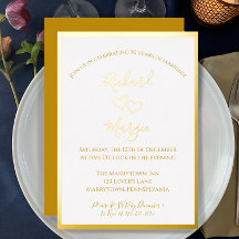 Elegant Simple Golden 50. Hochzeitstag