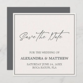 Elegant Simple Gray Typografy Save The Date