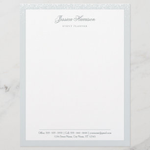 Elegant Simple Gray White Confetti Beruflich Briefbogen