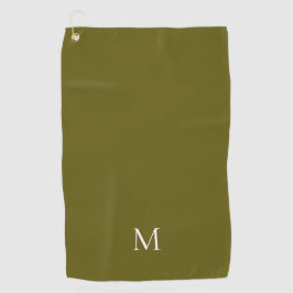 Elegant Simple Green White Monogram Golfhandtuch