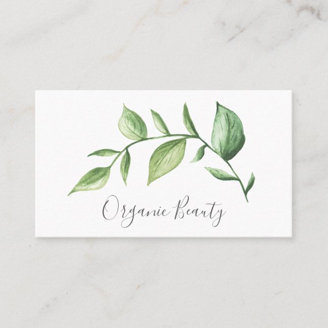 Elegant Simple Greenery Beauty Salon Terminkarte (Vorderseite)