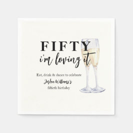 Elegant Simple I'm Loving It 50th Birthday Serviette