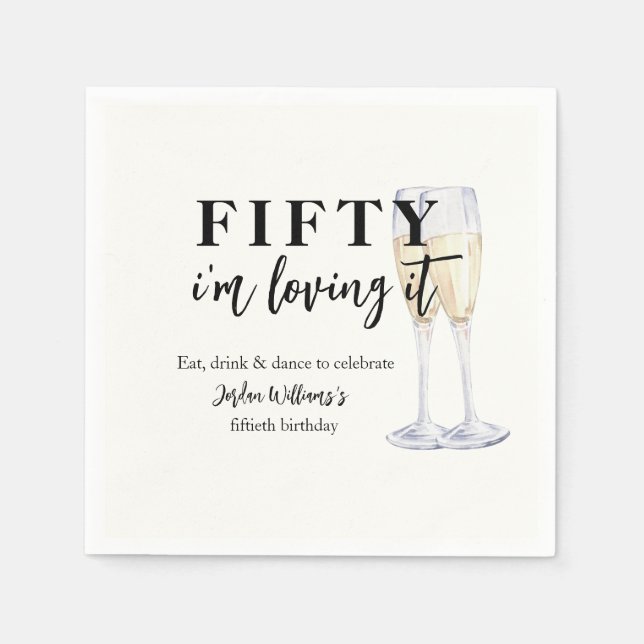 Elegant Simple I'm Loving It 50th Birthday Serviette (Vorderseite)