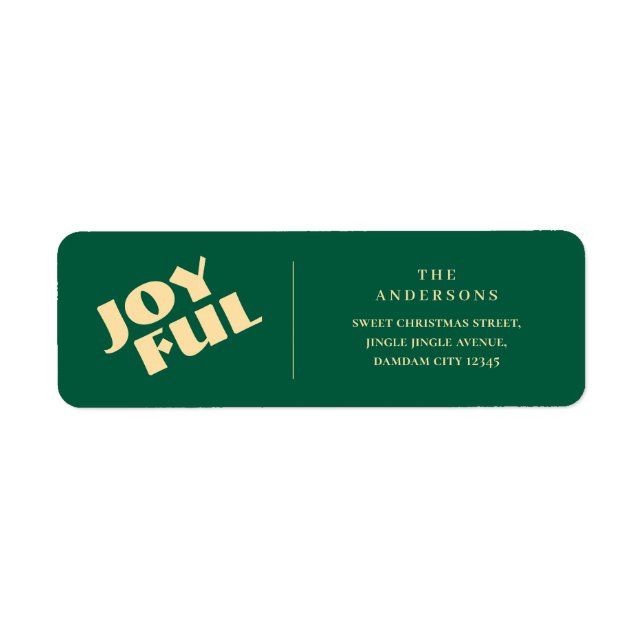 Elegant Simple Joyful Christmas Return Address (Vorne)