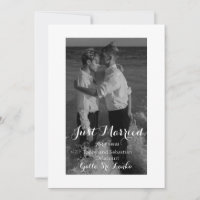 Elegant Simple Just Married Annoucement