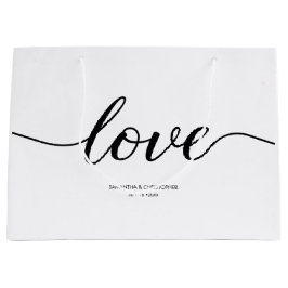 Elegant Simple Liebe Script Wedding benutzerdefini Große Geschenktüte
