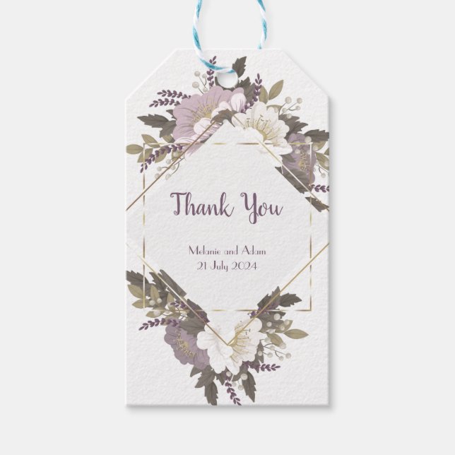 Elegant & Simple Lilac Blume vielen Dank Geschenkanhänger (Vorderseite)