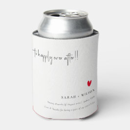 Elegant Simple Minimal Red Heart Script Wedding Dosenkühler