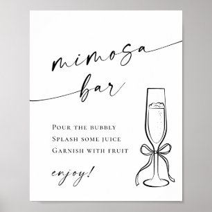 Elegant Simple Minimalistisch Mimosa Bar Wedding Poster