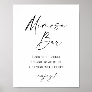 Elegant Simple Minimalistisch Mimosa Bar Wedding Poster
