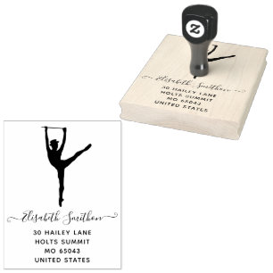 Elegant Simple Modern Dancer Personal Stationery Gummistempel