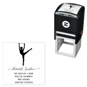 Elegant Simple Modern Dancer Personal Stationery Permastempel