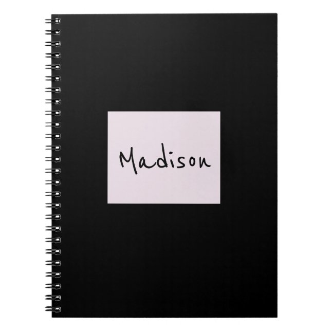 Elégant simple moderne Carnet de nom personnalisé (Devant)