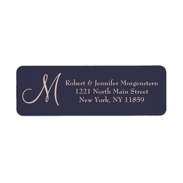 Elegant Simple Navy Blue and Pale Monogram (Vorne)