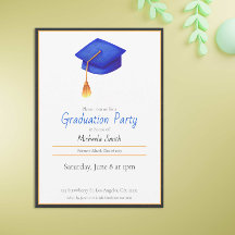 Elegant Simple Navy Blue Graduation Cap