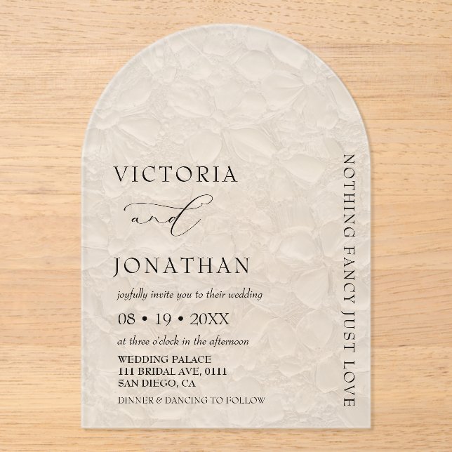 Elegant Simple Nothing Extravagant Wedding Acrylic Acryleinladungen (Vorderseite)
