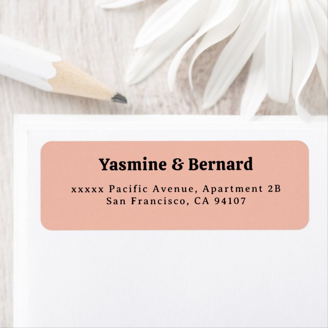 Elegant Simple Peach Wedding Return Address (Insitu)