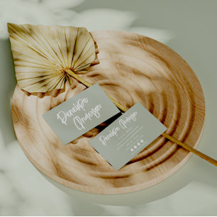 Elegant Simple Pistachio Neutral Boho Chic Modern Visitenkarte