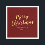 Elegant Simple Red Merry Christmas Serviette<br><div class="desc">Kontaktieren Sie mich,  wenn Sie Hilfe benötigen.</div>