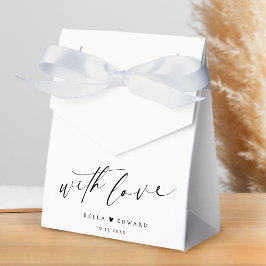 Elegant Simple Script Wedding Favor Box Geschenkschachtel