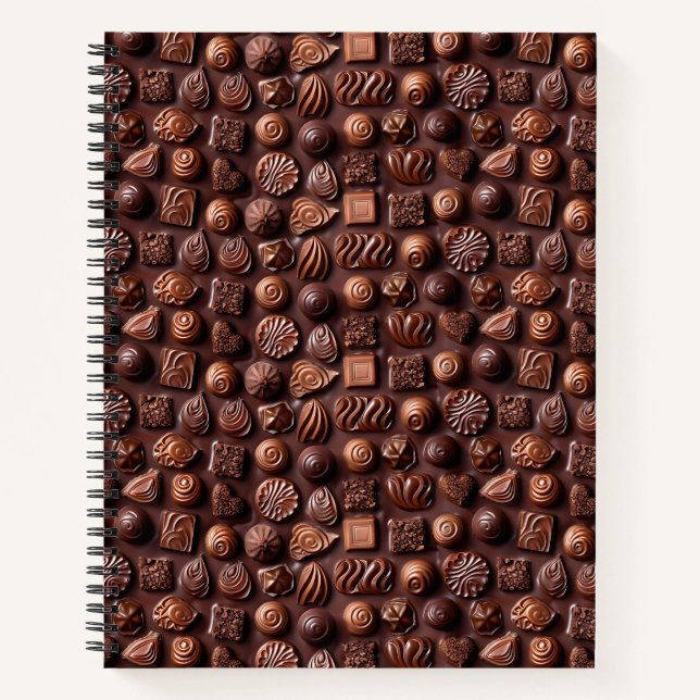 Elegant Simple Stylish Modern Trendy Chocolate Notizbuch (Vorderseite)