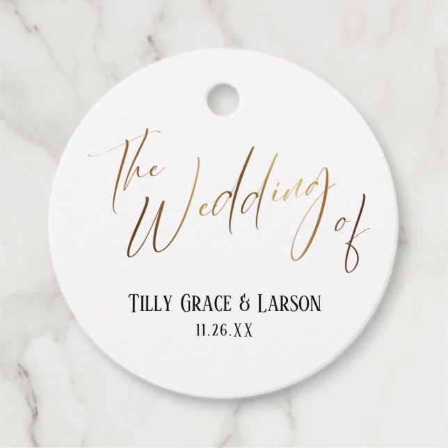 Elegant Simple The Wedding of Gold Typografy Geschenkanhänger (Vorderseite)