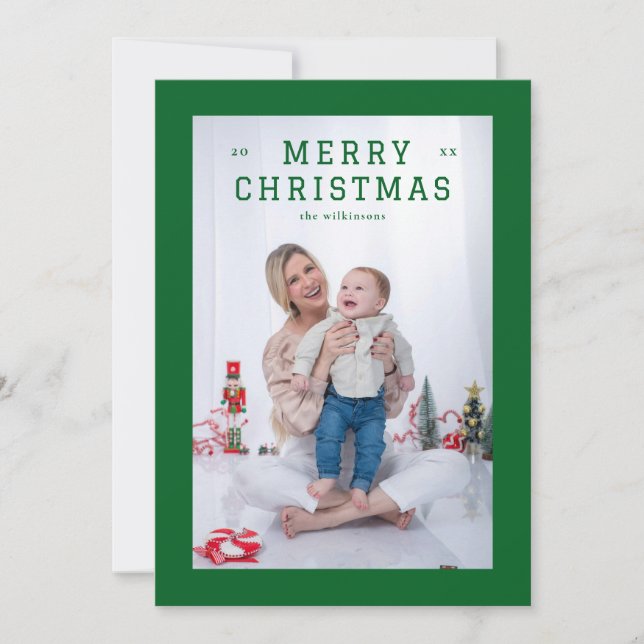 Elegant Simple Thick Bordering Feiertagskarte (Vorderseite)