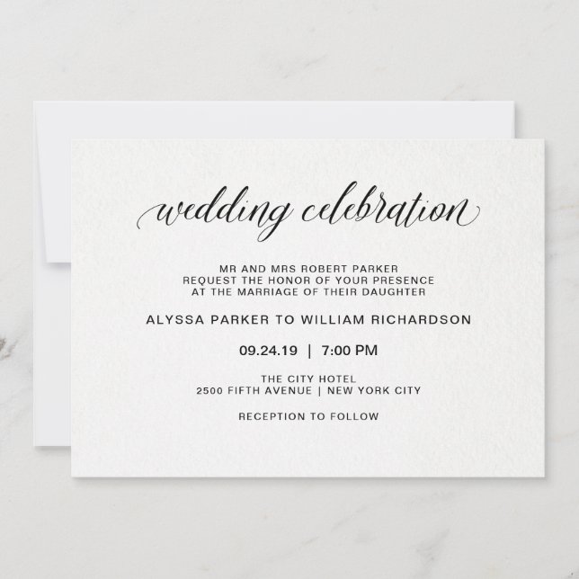Elegant Simple Typografy | Einladung zur Hochzeit (Vorderseite)