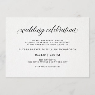 Elegant Simple Typografy Einladung zur Hochzeit