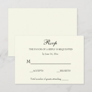 Elegant Simple UAWG Ivory RSVP Karte