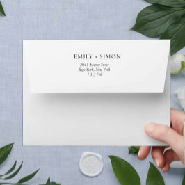 Elegant Simple Watercolor Wedding Envelope