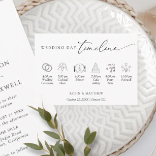 Elegant Simple Wedding Timeline Begleitkarte