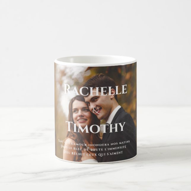 Elegant Simple White Gray Script Wedding Kaffeetasse (Mittel)