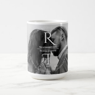 Elegant Simple White Gray Script Wedding Kaffeetasse