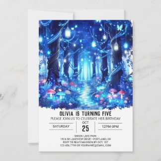 Elegant Simple Woodland Digitaler Geburtstag Einladung