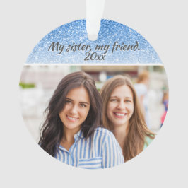 Elegant Sister Blue Glitzer 2 Seite 2 Foto Ornament