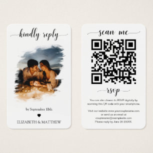 Elégant site de mariage QR Code photo carte RSVP